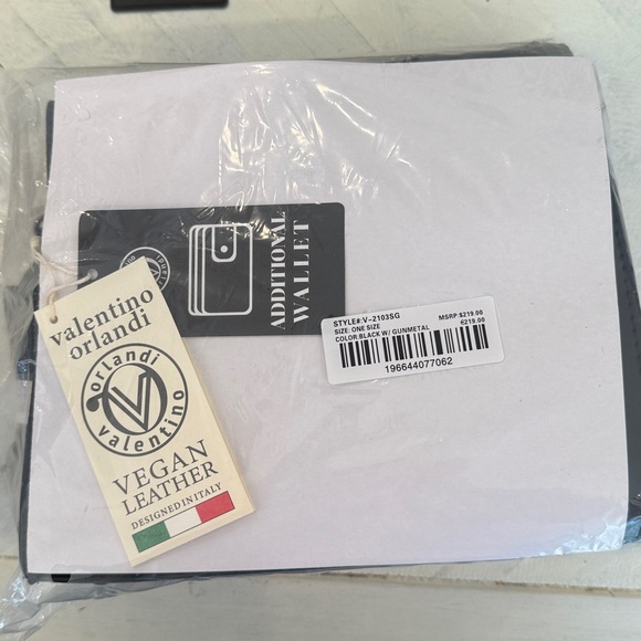 NWT Valentino Orlandi Black Crossbody Bag with Gunmetal Stud Accents - Picture 5 of 5